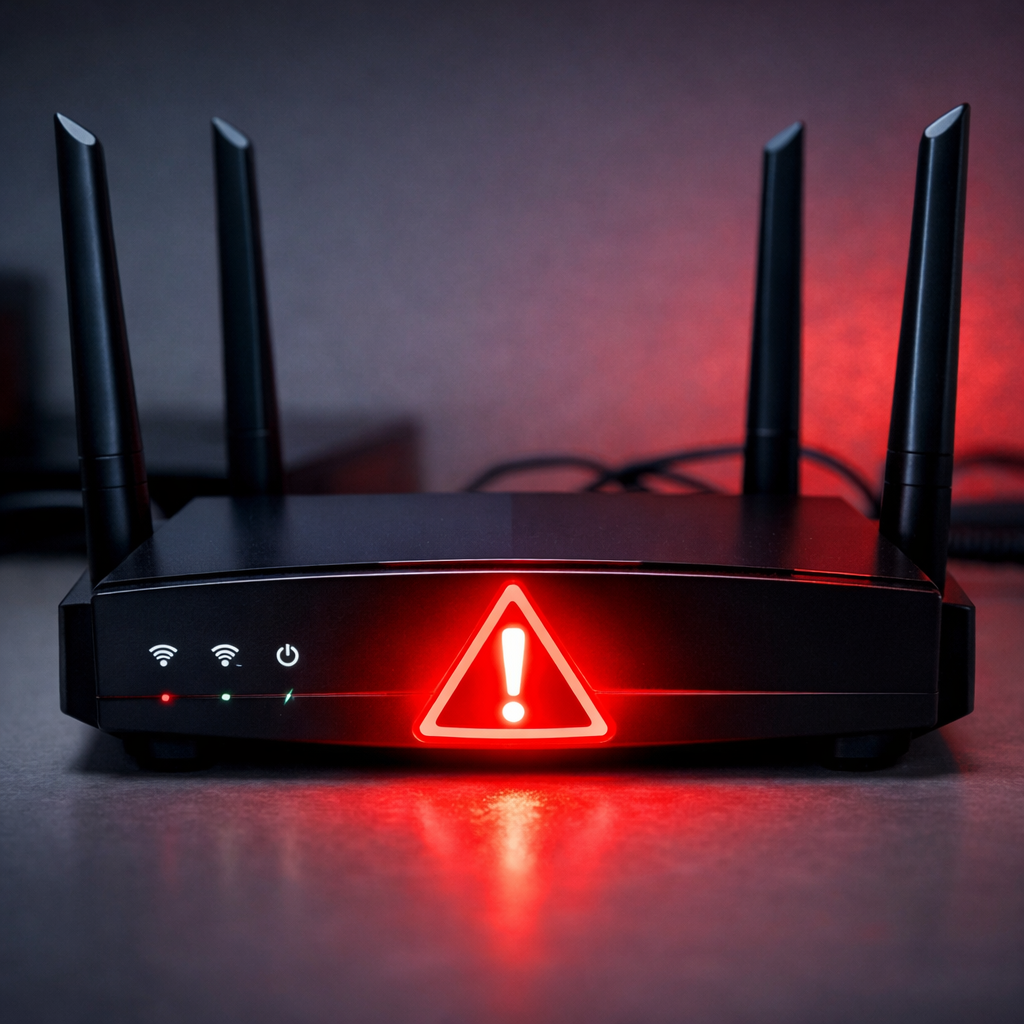 Router with warning light
